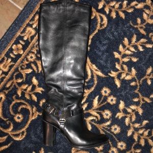 Aldo knee high black leather boots!
